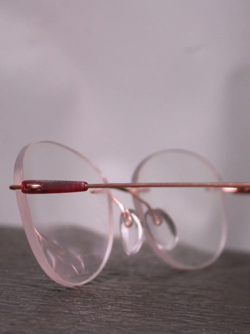 Silhouette Titan Frameless Red and Gold Wire Eyeglasses Made in Austria